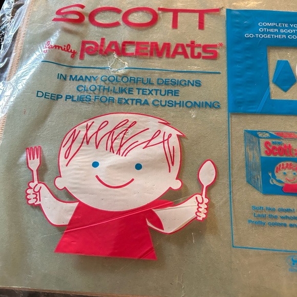 VTG Sealed package of paper placemats 24 Qty. By Scott. Rare find!!! Dated 1967 - Picture 5 of 8